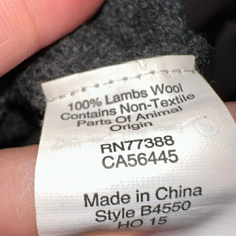 J. Crew Mens 100% Lambswool‎ Charcoal 1/4th Zip Ribbed Trim Pullover Sweater